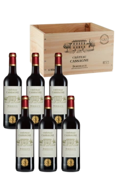 6er-Holzkiste Bordeaux AOP